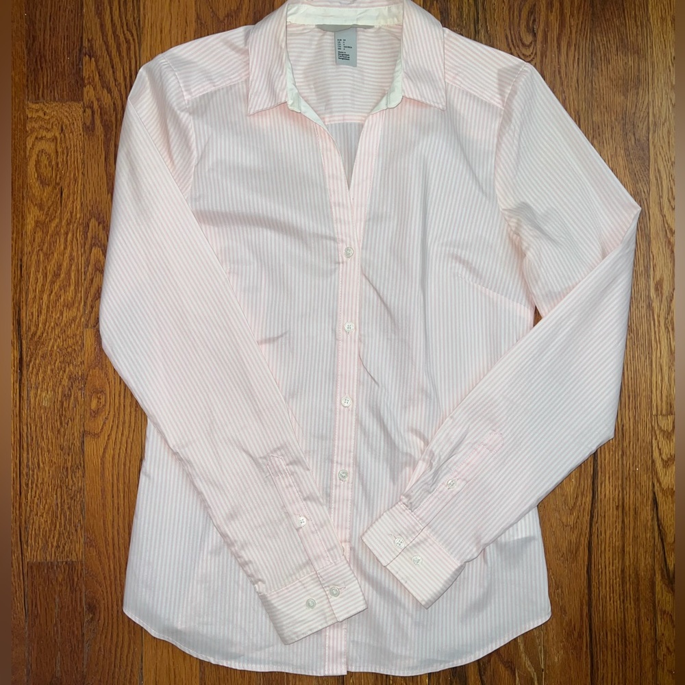 H&M fitted striped long sleeve shirt